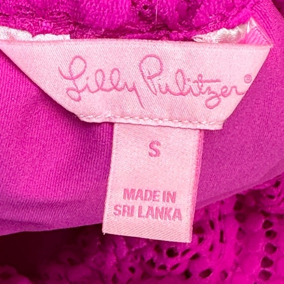 Lilly Pulitzer Pink La Fortuna Lace Top Small 25603 Soft Off the Shoulde… - Picture 7 of 14